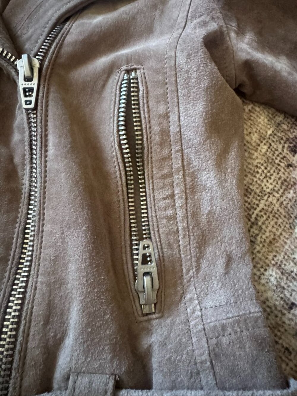 🤎 BLANKNYC Genuine Suede Leather Moto Jacket – Size Small - Picture 5 of 7